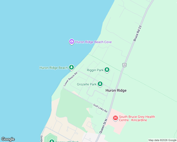 map of restaurants, bars, coffee shops, grocery stores, and more near 3 Inverness Street North in Kincardine