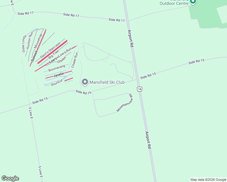 map of restaurants, bars, coffee shops, grocery stores, and more near 43 Mountainview Road in Dufferin County