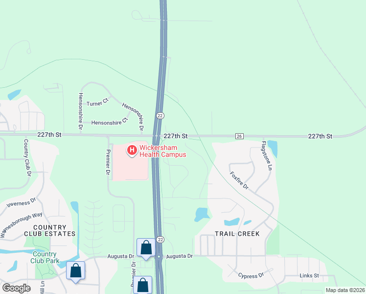 map of restaurants, bars, coffee shops, grocery stores, and more near 58349 227th Street in Mankato