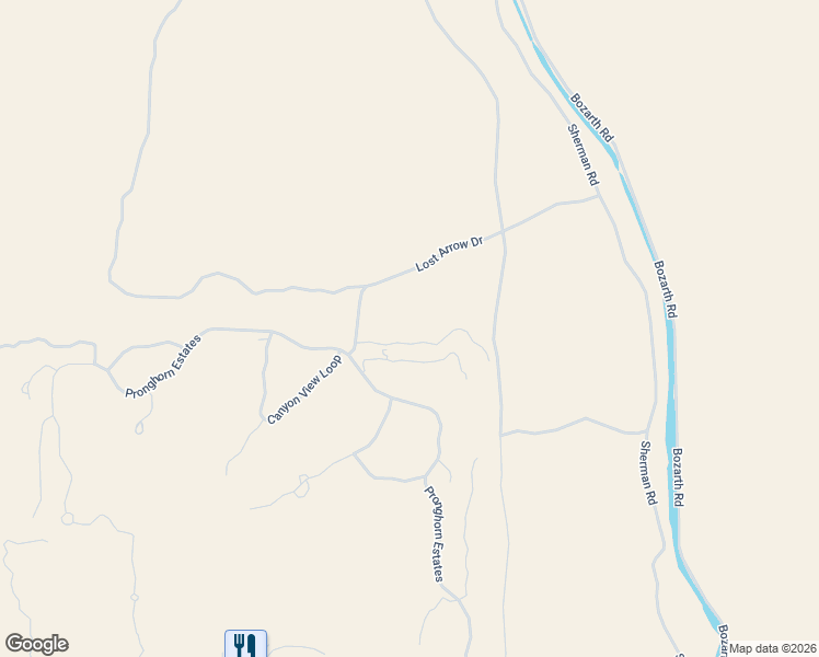 map of restaurants, bars, coffee shops, grocery stores, and more near 23126 Switchback Court in Bend