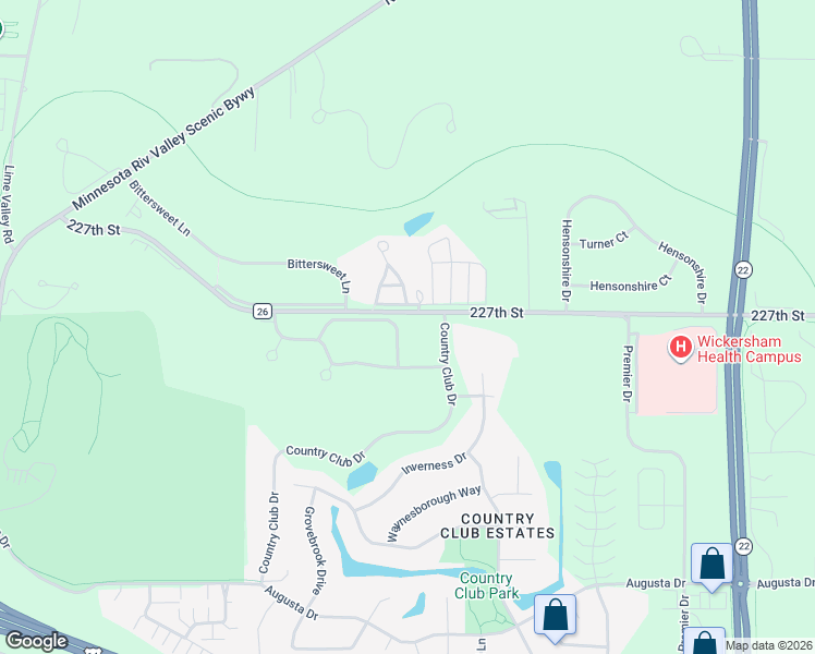 map of restaurants, bars, coffee shops, grocery stores, and more near 110 Golden Tee Drive in Mankato