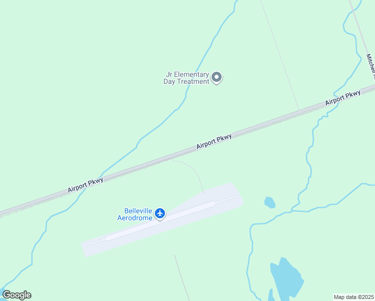 map of restaurants, bars, coffee shops, grocery stores, and more near Airport Parkway in Belleville