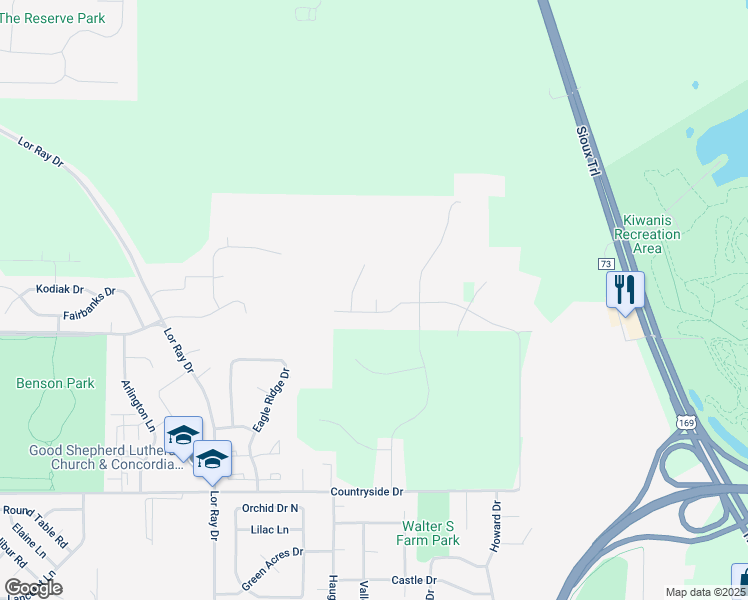 map of restaurants, bars, coffee shops, grocery stores, and more near 2272 Coventry Lane in North Mankato