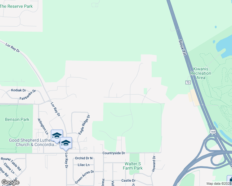 map of restaurants, bars, coffee shops, grocery stores, and more near 2272 Coventry Lane in North Mankato
