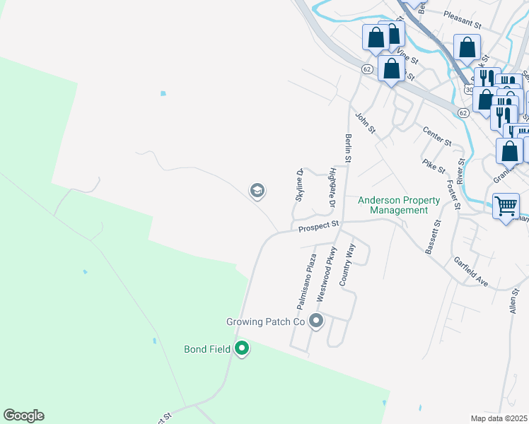 map of restaurants, bars, coffee shops, grocery stores, and more near 31 Bailey Street in Barre