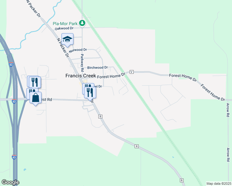 map of restaurants, bars, coffee shops, grocery stores, and more near 130 Cherry Avenue in Manitowoc