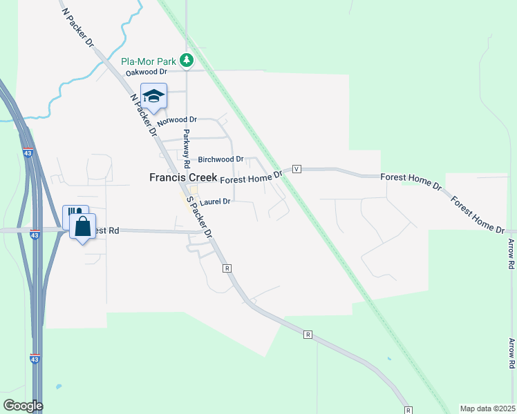 map of restaurants, bars, coffee shops, grocery stores, and more near 130 Cherry Avenue in Manitowoc