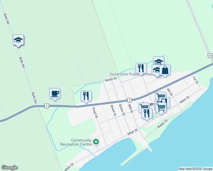 map of restaurants, bars, coffee shops, grocery stores, and more near 218 Brant Street in DESE