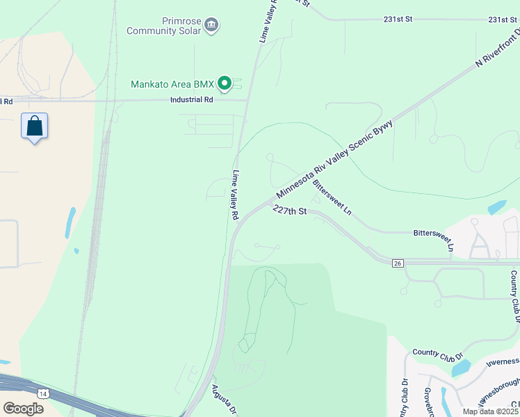 map of restaurants, bars, coffee shops, grocery stores, and more near 280 Jo Ray Drive in Mankato
