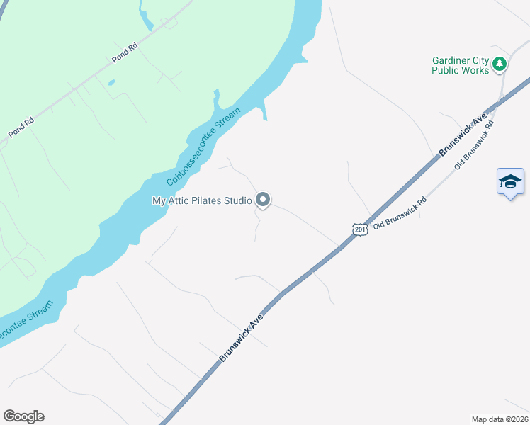 map of restaurants, bars, coffee shops, grocery stores, and more near 46 Longwood Drive in Gardiner