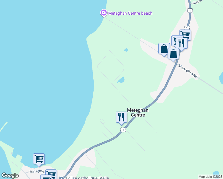 map of restaurants, bars, coffee shops, grocery stores, and more near 54 John Thibodeau Road in Meteghan Centre