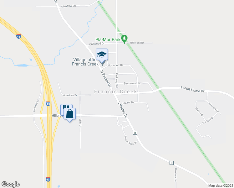 map of restaurants, bars, coffee shops, grocery stores, and more near 415 Forest Home Drive in Manitowoc