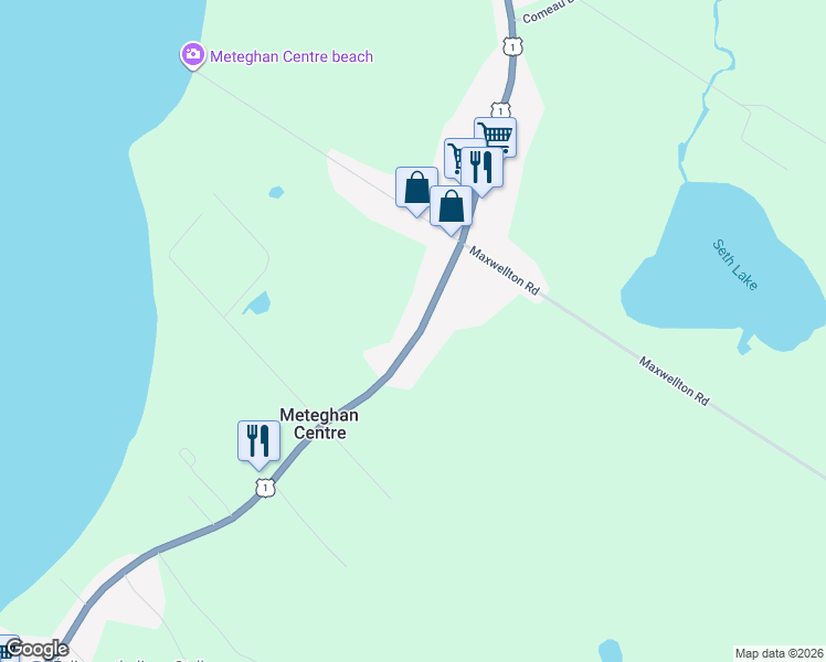 map of restaurants, bars, coffee shops, grocery stores, and more near 8599 Highway 1 in Meteghan Centre