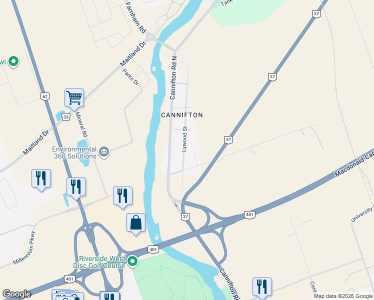map of restaurants, bars, coffee shops, grocery stores, and more near 91 Lywood Street in Belleville