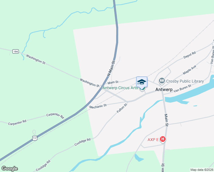 map of restaurants, bars, coffee shops, grocery stores, and more near 16 Washington Street in Antwerp