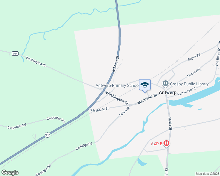 map of restaurants, bars, coffee shops, grocery stores, and more near 2 Main Street in Antwerp