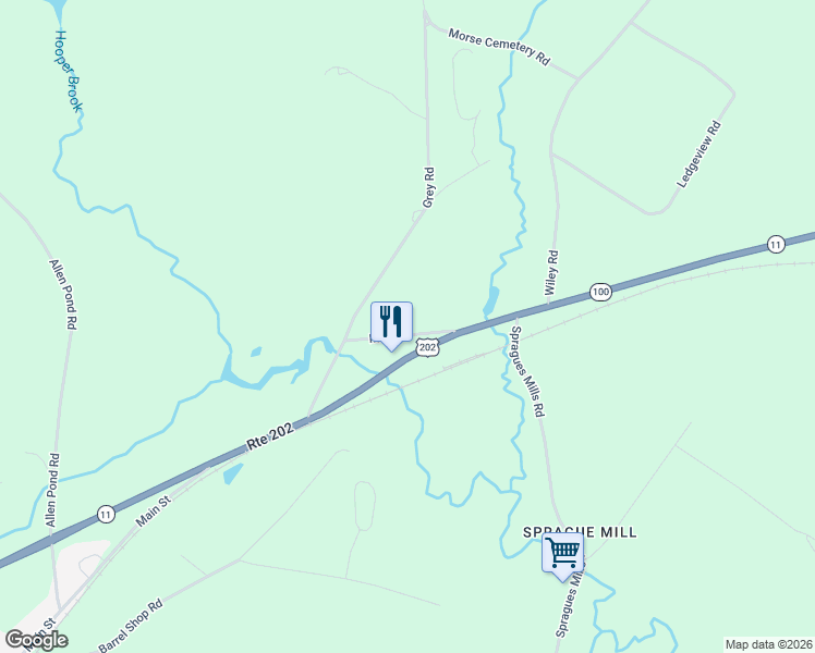 map of restaurants, bars, coffee shops, grocery stores, and more near 390 Main Street in Greene