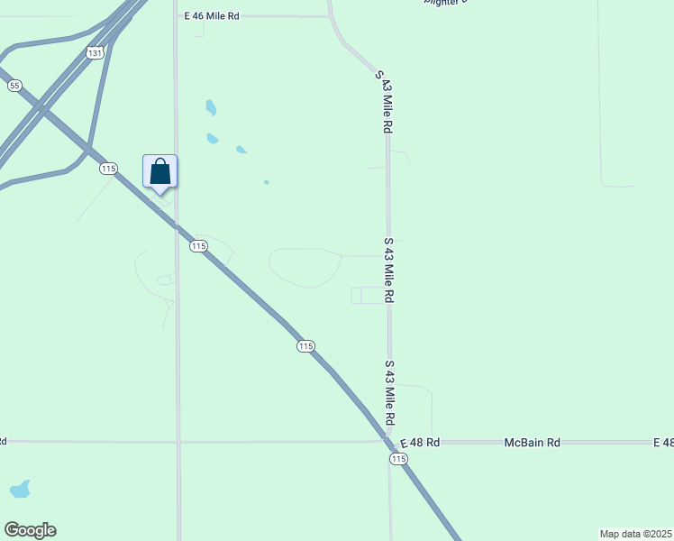 map of restaurants, bars, coffee shops, grocery stores, and more near Scenic Woods Drive in Cadillac