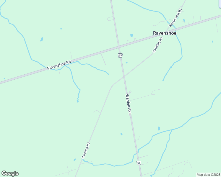 map of restaurants, bars, coffee shops, grocery stores, and more near Catering Road in Queensville