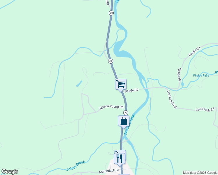 map of restaurants, bars, coffee shops, grocery stores, and more near 1937 State Highway 73 Scenic in Keene Valley