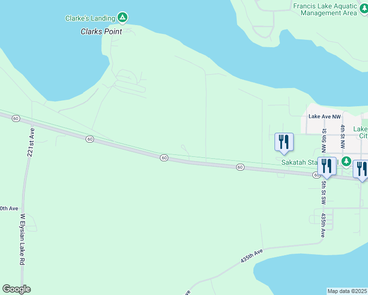 map of restaurants, bars, coffee shops, grocery stores, and more near Bay Lane in Elysian