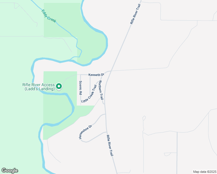 map of restaurants, bars, coffee shops, grocery stores, and more near Rifle River Trail in Alger
