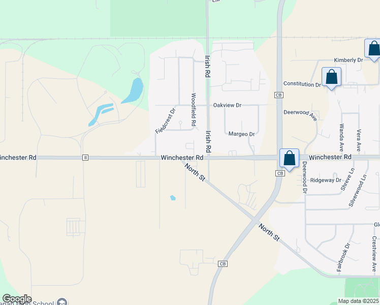 map of restaurants, bars, coffee shops, grocery stores, and more near 1840 County Road II in Neenah