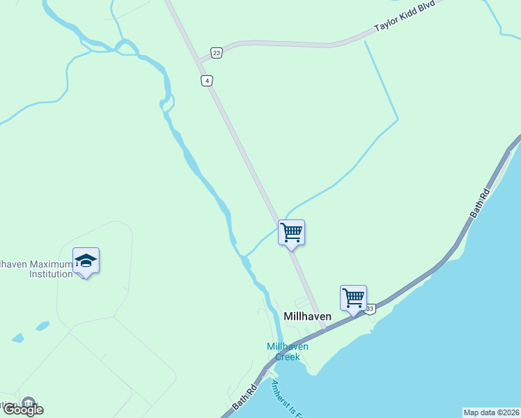 map of restaurants, bars, coffee shops, grocery stores, and more near 174 County Road 4 in Bath