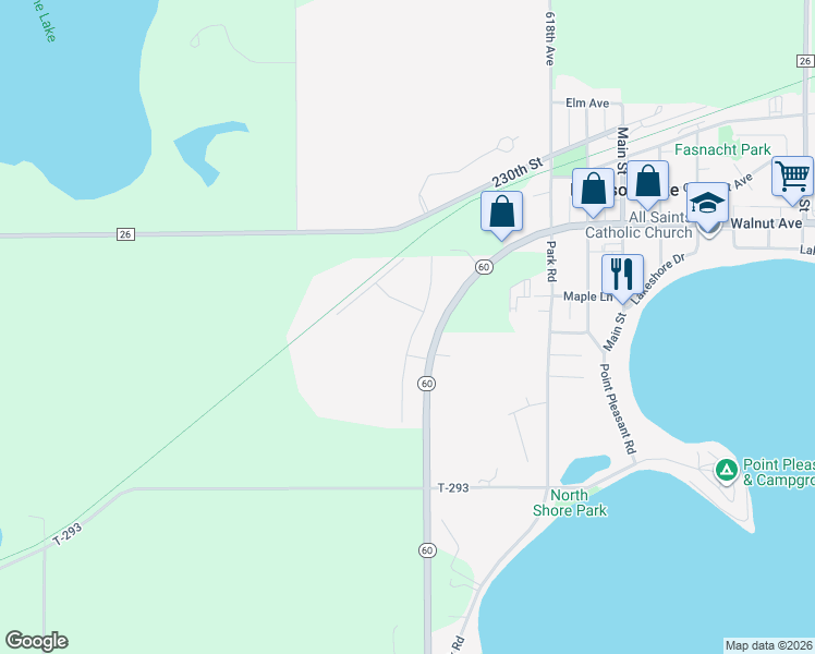 map of restaurants, bars, coffee shops, grocery stores, and more near 713 Tomahawk Court in Madison Lake