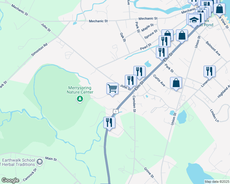 map of restaurants, bars, coffee shops, grocery stores, and more near Conway Road in Camden