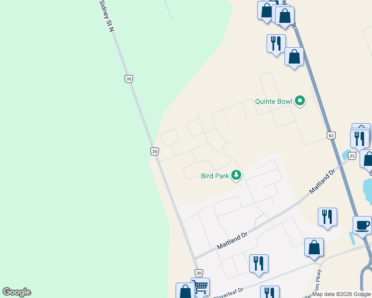map of restaurants, bars, coffee shops, grocery stores, and more near 22 Kempton Avenue in Belleville