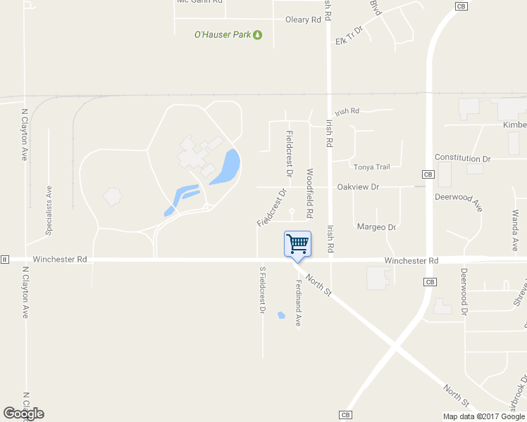 map of restaurants, bars, coffee shops, grocery stores, and more near 716 Fieldcrest Drive in Neenah