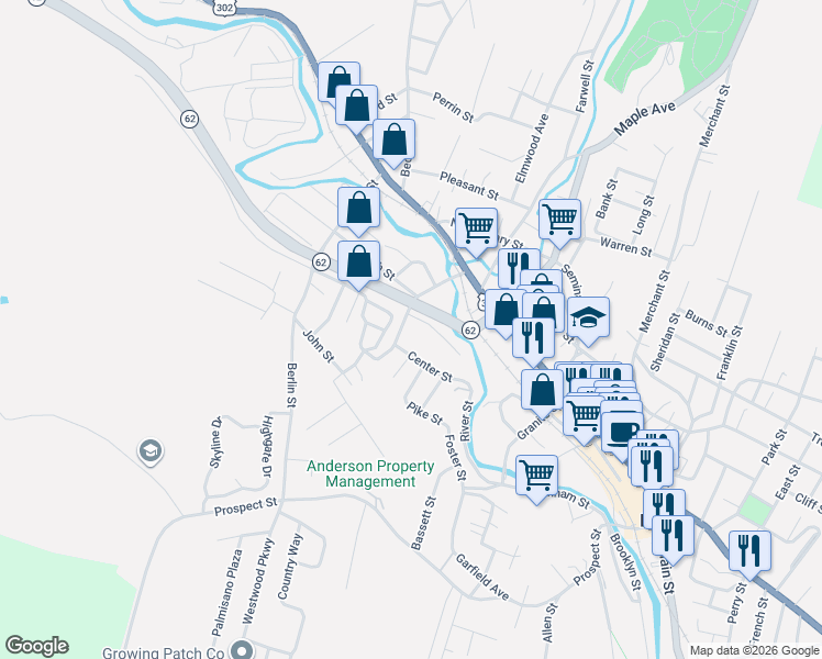 map of restaurants, bars, coffee shops, grocery stores, and more near 32 Blackwell Street in Barre