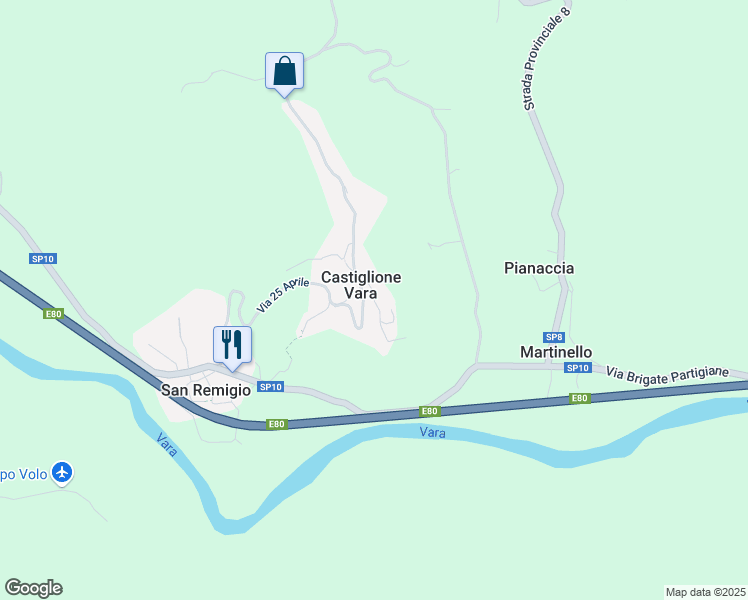 map of restaurants, bars, coffee shops, grocery stores, and more near 33-37 Via Castello in Castiglione Vara