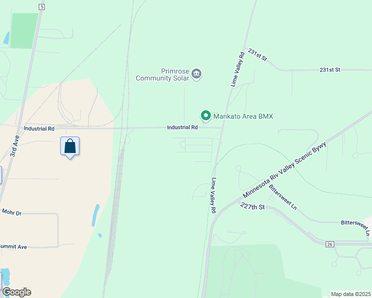 map of restaurants, bars, coffee shops, grocery stores, and more near 163 Lime Valley Circle in Mankato