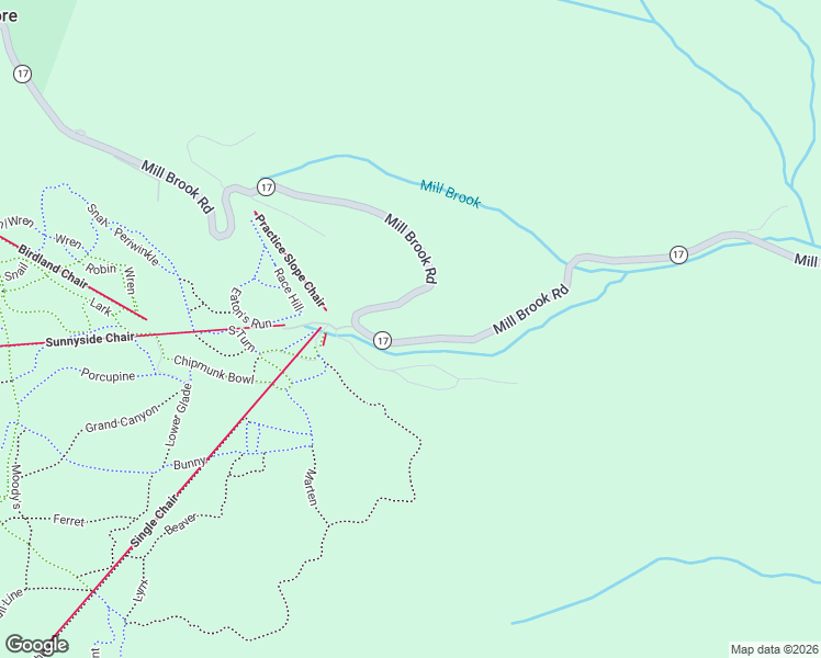 map of restaurants, bars, coffee shops, grocery stores, and more near 4454 Mill Brook Road in Waitsfield