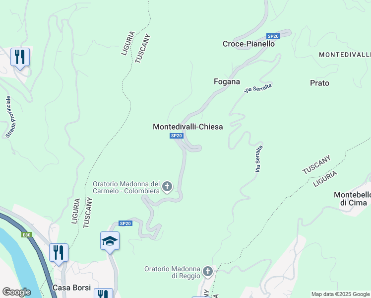 map of restaurants, bars, coffee shops, grocery stores, and more near in Provincia di Massa e Carrara