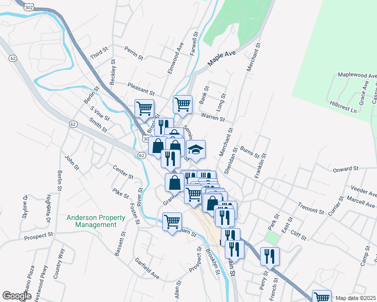 map of restaurants, bars, coffee shops, grocery stores, and more near 1 Bugbee Avenue in Barre