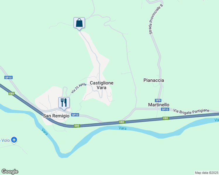 map of restaurants, bars, coffee shops, grocery stores, and more near 33 Via Castello in Castiglione Vara