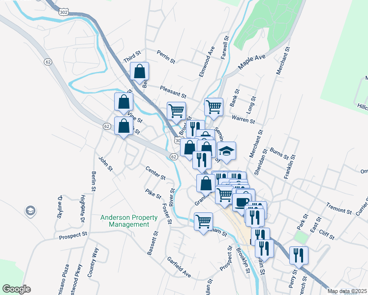 map of restaurants, bars, coffee shops, grocery stores, and more near in Orange