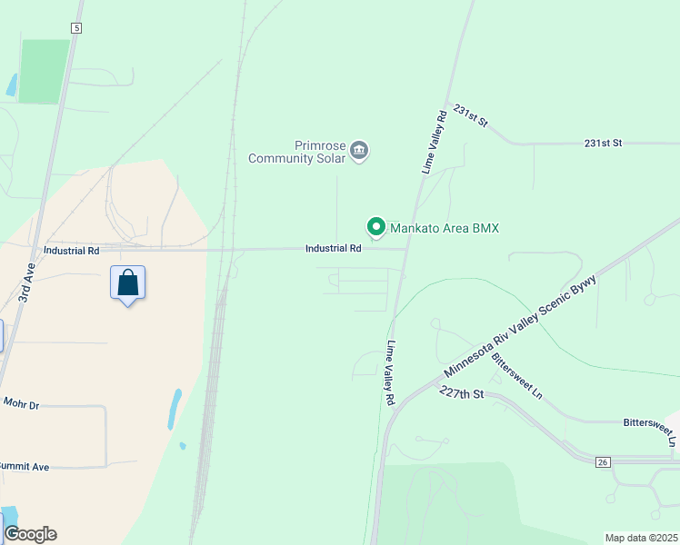 map of restaurants, bars, coffee shops, grocery stores, and more near 163 Lime Valley Circle in Mankato