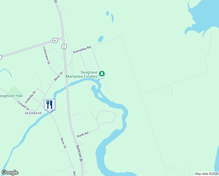 map of restaurants, bars, coffee shops, grocery stores, and more near 21 Nonquon Drive in Kawartha Lakes