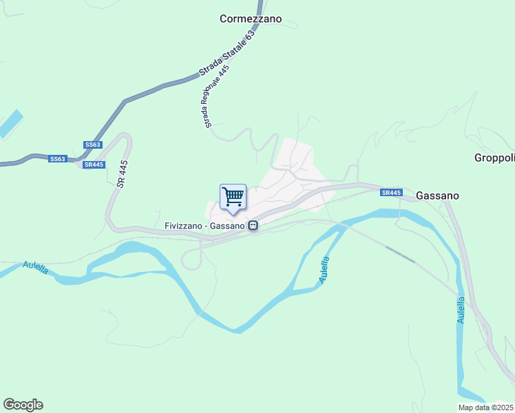 map of restaurants, bars, coffee shops, grocery stores, and more near 48 Via Giuseppe Garibaldi in Gassano