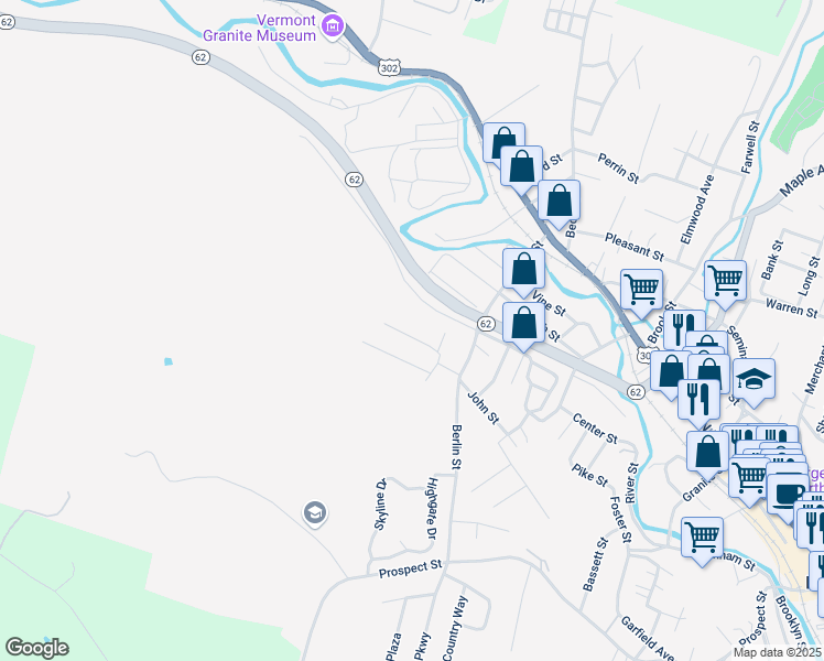 map of restaurants, bars, coffee shops, grocery stores, and more near 37 Lawrence Avenue in Barre