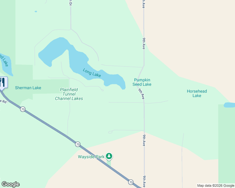 map of restaurants, bars, coffee shops, grocery stores, and more near W11348 Aniwa Lane in Plainfield