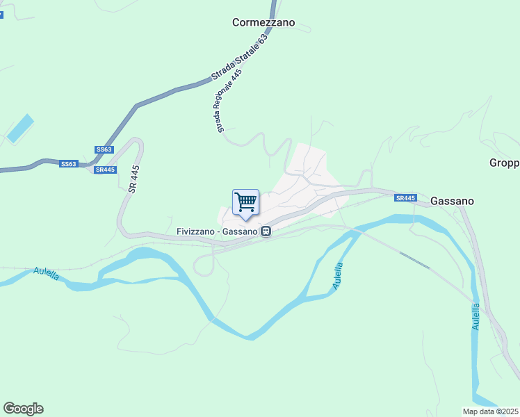 map of restaurants, bars, coffee shops, grocery stores, and more near 48 Via Giuseppe Garibaldi in Gassano