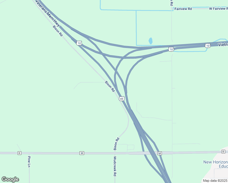 map of restaurants, bars, coffee shops, grocery stores, and more near 8679 Bison Road in Larsen