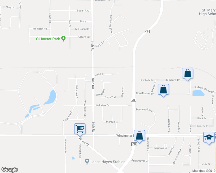 map of restaurants, bars, coffee shops, grocery stores, and more near 1722 Wendy Way in Neenah