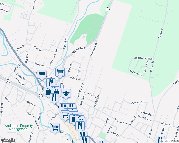 map of restaurants, bars, coffee shops, grocery stores, and more near 151 Quinlan Drive in Barre