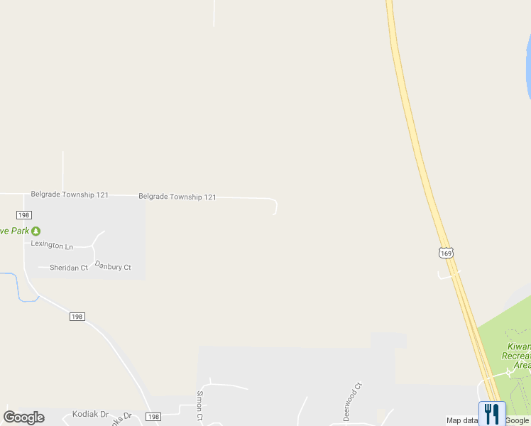 map of restaurants, bars, coffee shops, grocery stores, and more near 39099 Belgrade Township 121 in North Mankato